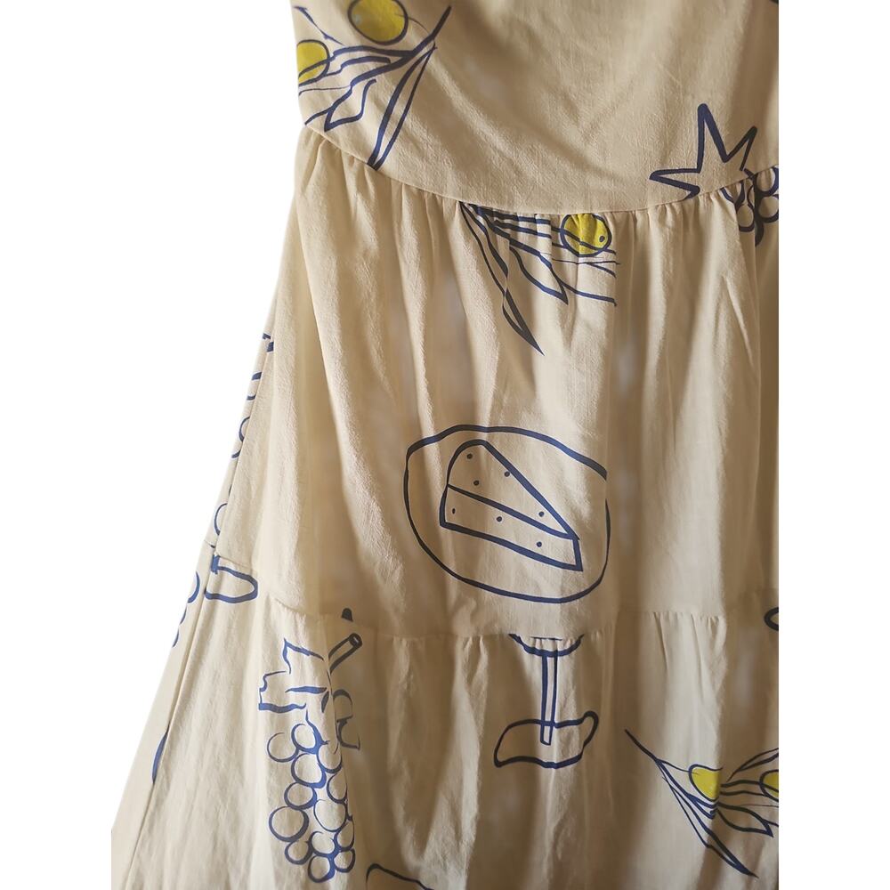 Bailey Rose Cocktail Hour strapless tiered maxi dress martini food  print small - Picture 5 of 5